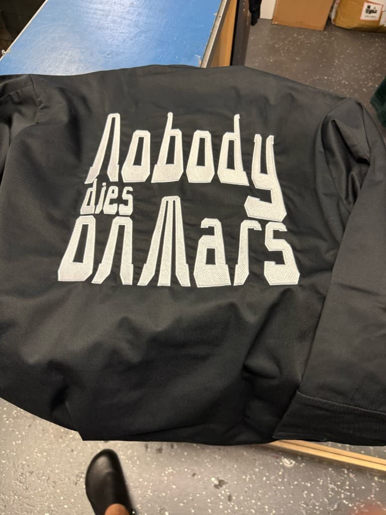 Nobody Dies on Mars Black Chef's Shirt